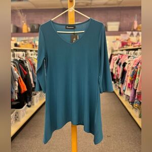 Creation Ladies small Teal Blouse NEW